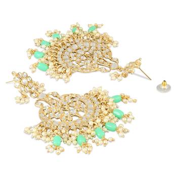 Traditional Handcrafted Pearl Kundan Beaded Earrings for Women/Girls  4