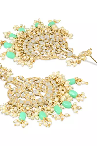 Traditional Handcrafted Pearl Kundan Beaded Earrings for Women/Girls 