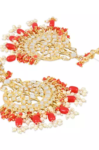 Traditional Handcrafted Pearl Kundan Beaded Earrings for Women/Girls 