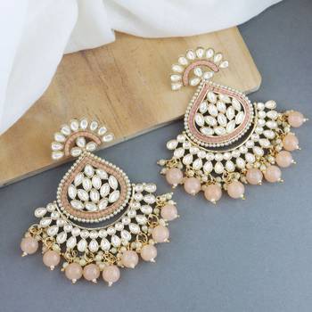 Traditional Handcrafted Kundan Earrings Adorned with Pearls for Women and Girls  1