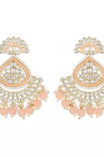 Traditional Handcrafted Kundan Earrings Adorned with Pearls for Women and Girls 
