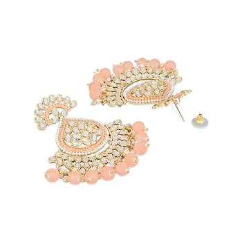 Traditional Handcrafted Kundan Earrings Adorned with Pearls for Women and Girls  4