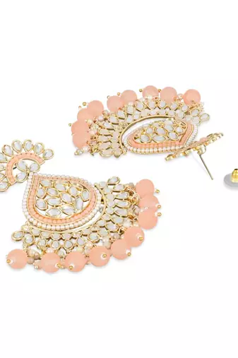 Traditional Handcrafted Kundan Earrings Adorned with Pearls for Women and Girls 