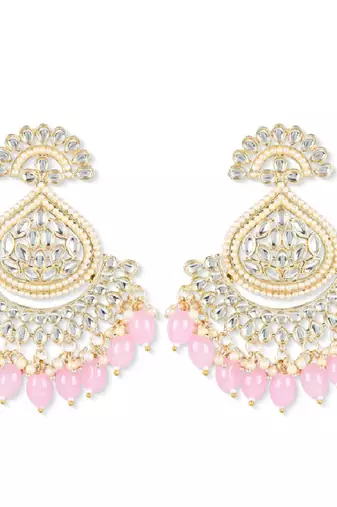 Traditional Handcrafted Pearl Kundan Beaded Earrings for Women/Girls 
