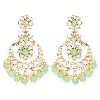 Traditional Handcrafted Kundan Earrings Adorned with Pearls for Women and Girls  2