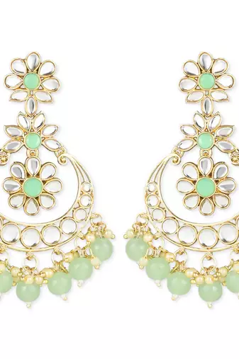 Traditional Handcrafted Kundan Earrings Adorned with Pearls for Women and Girls 