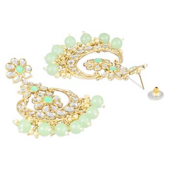 Traditional Handcrafted Kundan Earrings Adorned with Pearls for Women and Girls  3