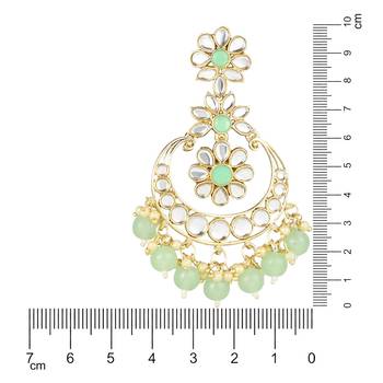 Traditional Handcrafted Kundan Earrings Adorned with Pearls for Women and Girls  5