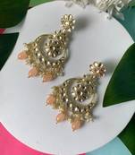 Traditional Handcrafted Pearl Kundan Beaded Earrings for Women/Girls