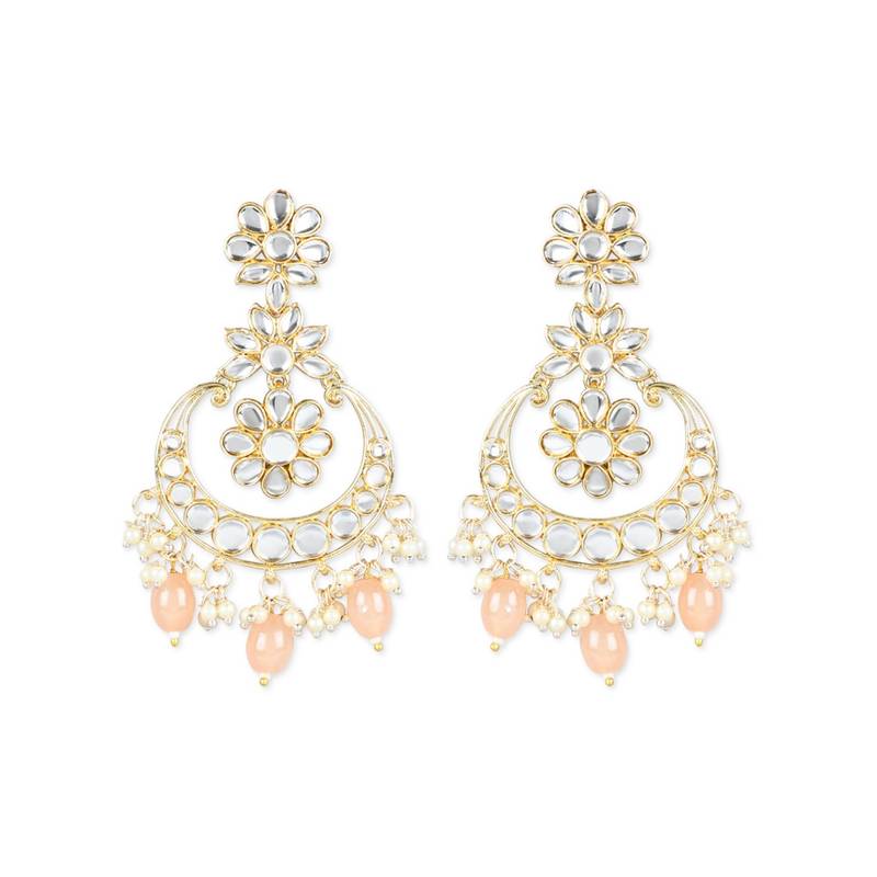 Traditional Handcrafted Pearl Kundan Beaded Earrings for Women/Girls 