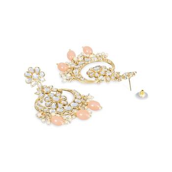 Traditional Handcrafted Pearl Kundan Beaded Earrings for Women/Girls  4