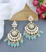 Traditional Handcrafted Pearl Kundan Beaded Earrings for Women/Girls 
