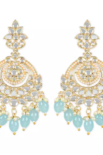 Traditional Handcrafted Pearl Kundan Beaded Earrings for Women/Girls 
