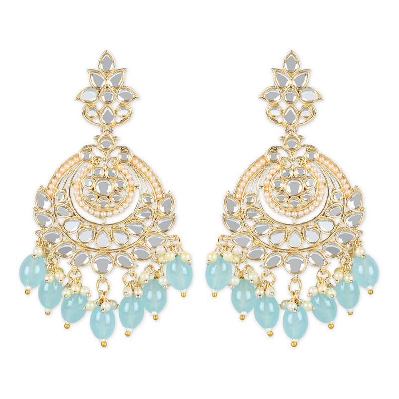 Traditional Handcrafted Pearl Kundan Beaded Earrings for Women/Girls 