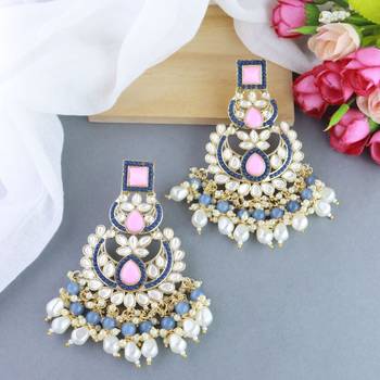 Traditional Handcrafted Pearl Kundan Beaded Earrings for Women/Girls  1