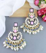 Traditional Handcrafted Pearl Kundan Beaded Earrings for Women/Girls 