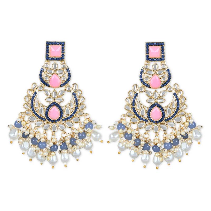 Traditional Handcrafted Pearl Kundan Beaded Earrings for Women/Girls 