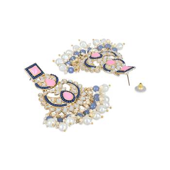 Traditional Handcrafted Pearl Kundan Beaded Earrings for Women/Girls  4