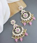 Traditional Handcrafted Pearl Kundan Beaded Earrings for Women/Girls 