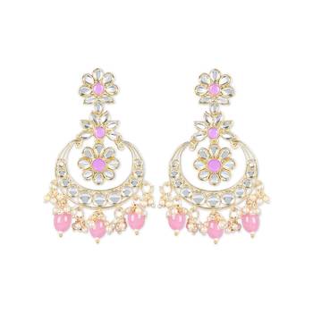 Traditional Handcrafted Pearl Kundan Beaded Earrings for Women/Girls  2