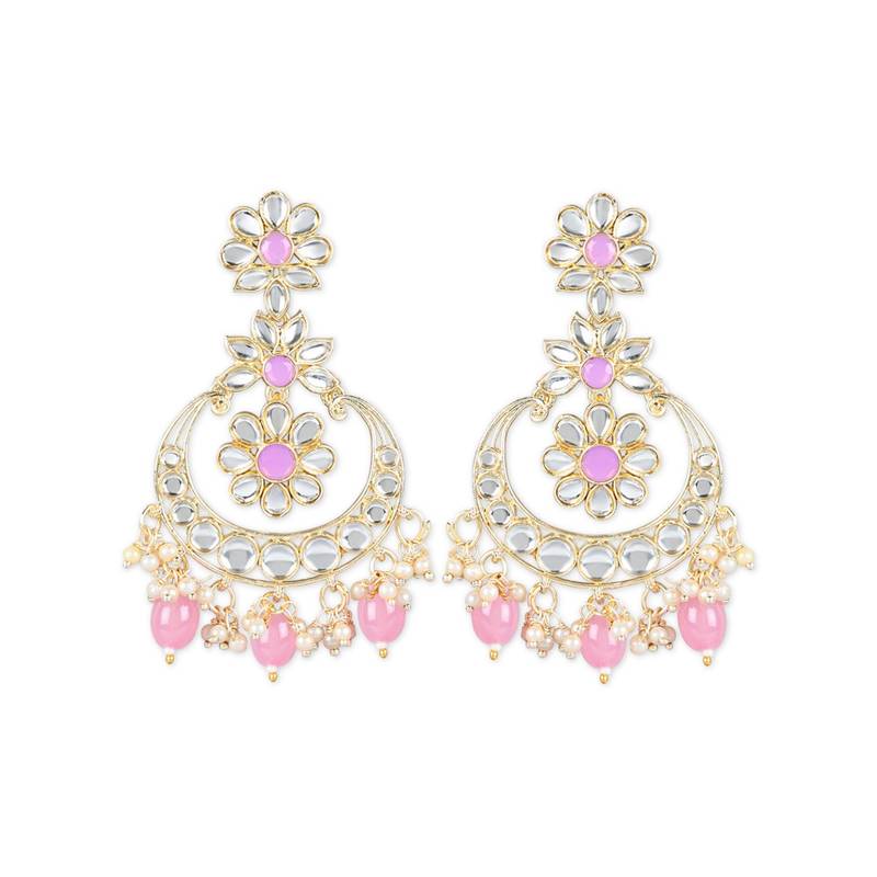 Traditional Handcrafted Pearl Kundan Beaded Earrings for Women/Girls 