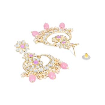 Traditional Handcrafted Pearl Kundan Beaded Earrings for Women/Girls  4