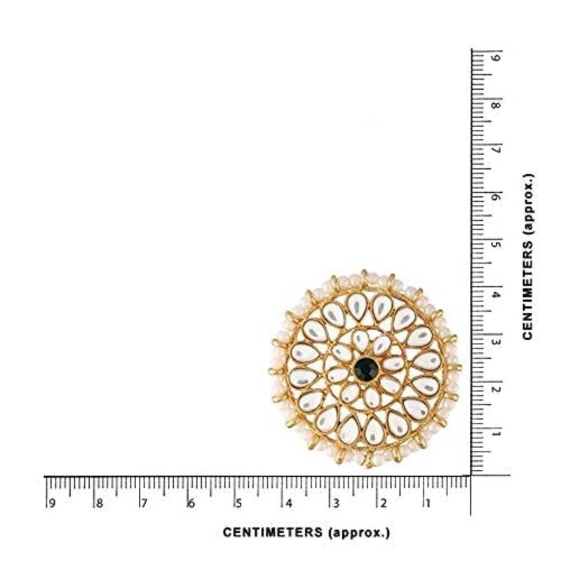 Silver Plated Kundan Pearl Round Earring Traditional Jewellery for Women Girls 