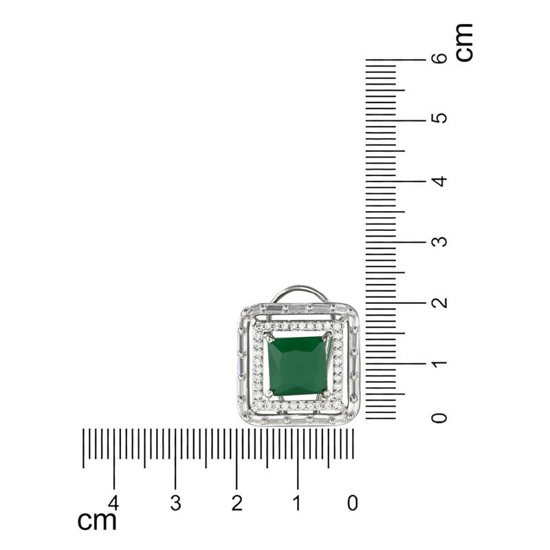 Silver Plated Glittering Crystal AD Stone Studs Earrings for Women & Girls 