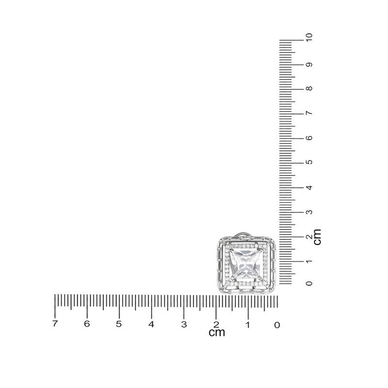 Silver Plated Glittering Crystal AD Stone Studs Earrings for Women & Girls 