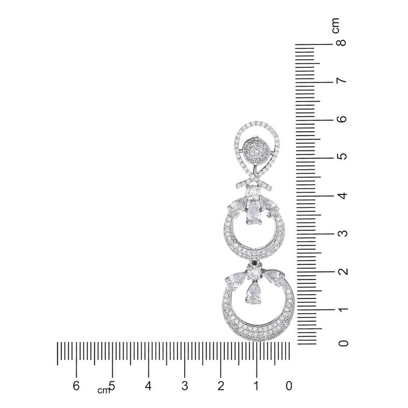 Rose Gold Plated Glittering Crystal AD Stone studded Earrings for Women & Girls 