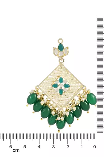Traditional Gold Plated White Kundan Pearl Drop Earring For Women/Girls 