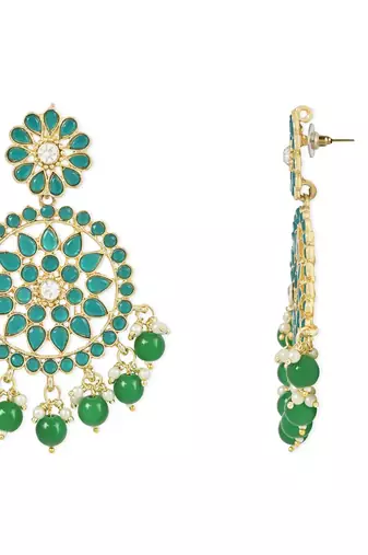 Traditional Pearl Hanging Stone Studed Chandbali Earring For Women/Girls (E3095G)