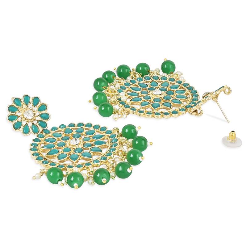 Traditional Pearl Hanging Stone Studed Chandbali Earring For Women/Girls (E3095G)