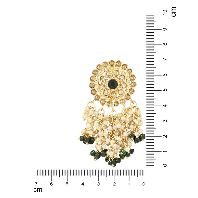 Traditional Gold Plated White Kundan Pearl Drop Earring For Women/Girls 