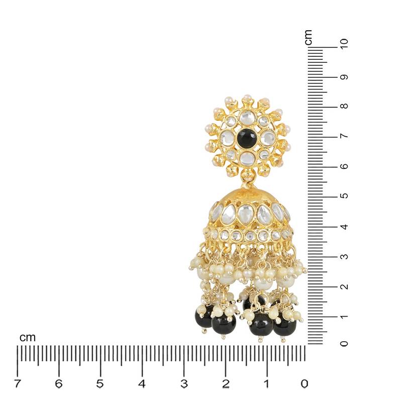 Traditional Gold Plated White Kundan Pearl Drop Jhumki Earring For Women/Girls 