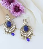 Traditional Pearl Kundan Stone Studded Chandbali Earring For Women/Girls 