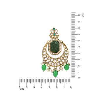 Traditional Pearl Kundan Stone Studded Chandbali Earring For Women/Girls  5