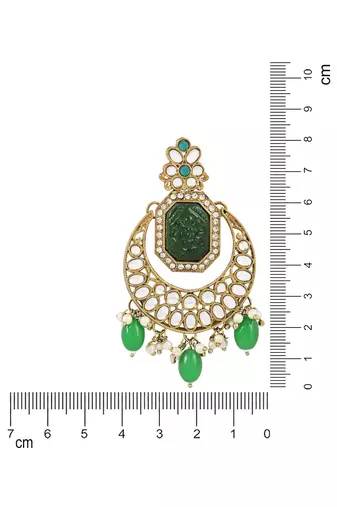 Traditional Pearl Kundan Stone Studded Chandbali Earring For Women/Girls 