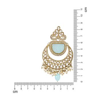 Traditional Pearl Kundan Stone Studded Chandbali Earring For Women/Girls  4