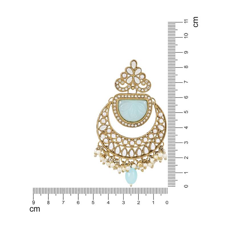 Traditional Pearl Kundan Stone Studded Chandbali Earring For Women/Girls 