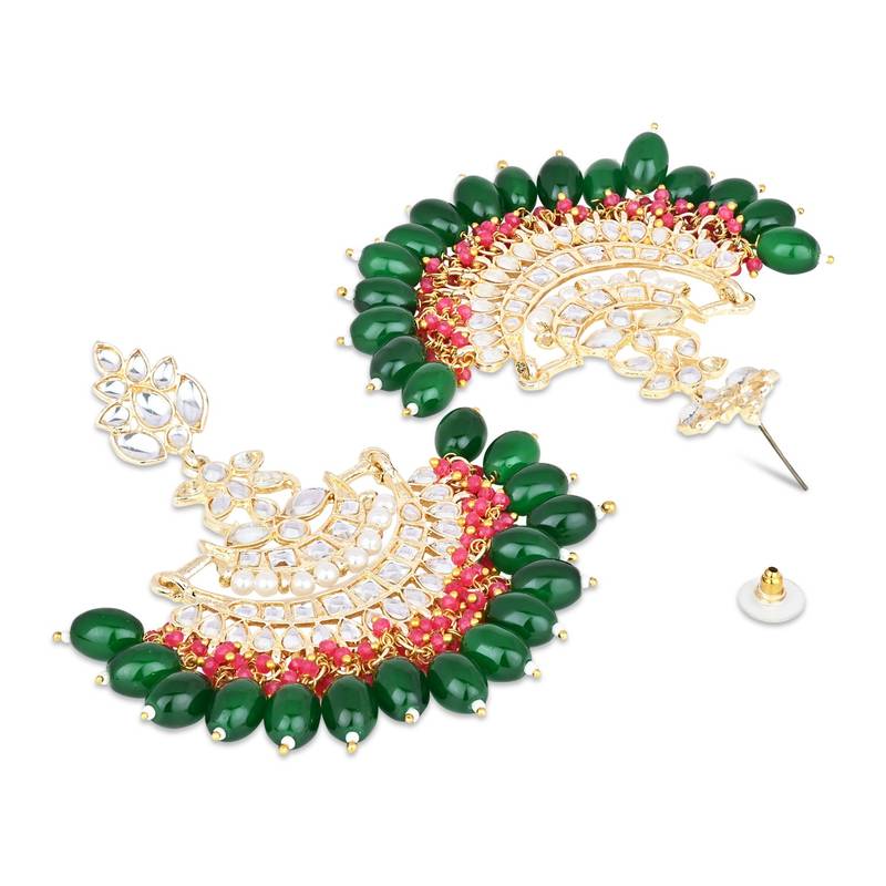 Traditional Kundan Pearl Chandbali Earrings For Women And Girls 