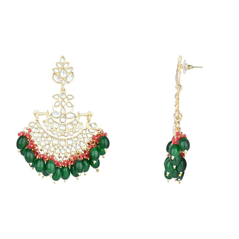 Traditional Kundan Pearl Chandbali Earrings For Women And Girls 