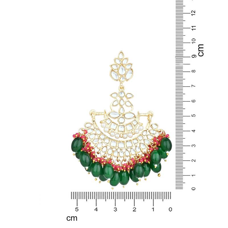 Traditional Kundan Pearl Chandbali Earrings For Women And Girls 