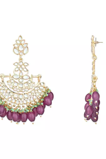 Traditional Kundan Pearl Chandbali Earrings For Women And Girls 