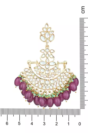 Traditional Kundan Pearl Chandbali Earrings For Women And Girls 