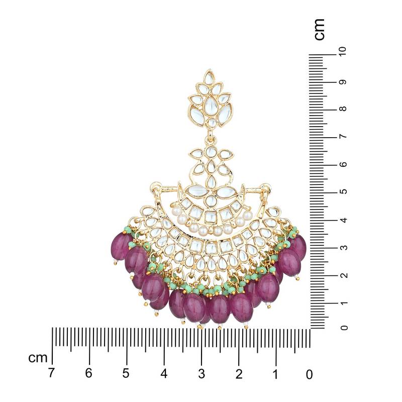 Traditional Kundan Pearl Chandbali Earrings For Women And Girls 