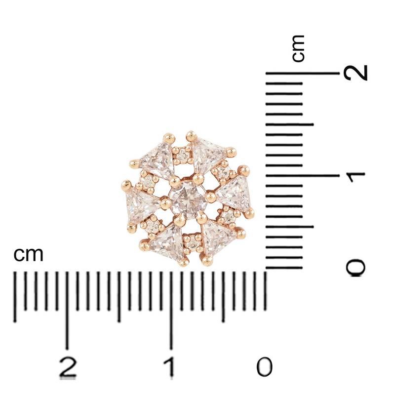 Stylish Rose Gold Plated CZ and American Diamond Fashionable Look Stud Earrings For Women/Girls 