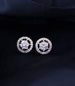 Stylish Rose Gold Plated CZ and American Diamond Fashionable Look Stud Earrings For Women/Girls 