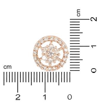 Stylish Rose Gold Plated CZ and American Diamond Fashionable Look Stud Earrings For Women/Girls  5