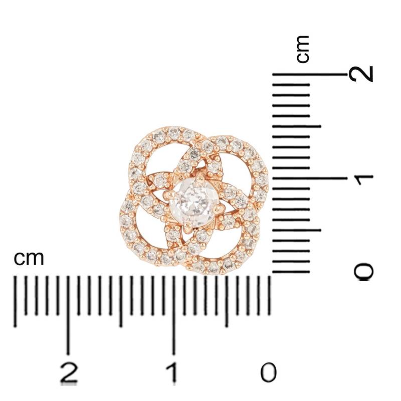 Stylish Rose Gold Plated CZ and American Diamond Fashionable Look Stud Earrings For Women/Girls 